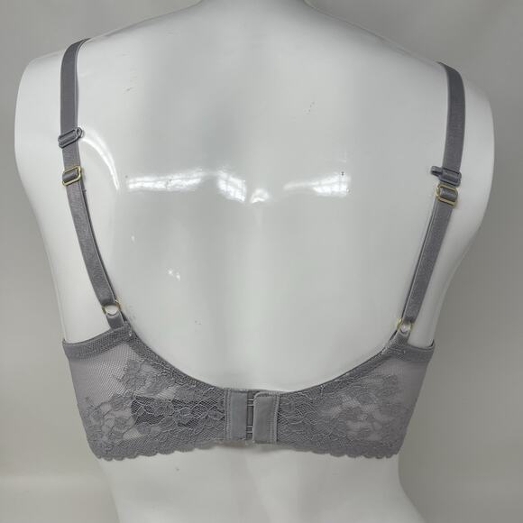 Natori Convertible Bra 36DDD Gray Lace Cherry Blossom Plunge Underwire MSRP $76 - Picture 9 of 13